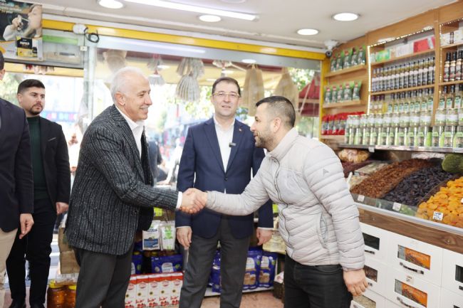 Başkan Gültak ve Serdar Soydan, Kuvayi Milliye Caddesi esnafıyla buluştu