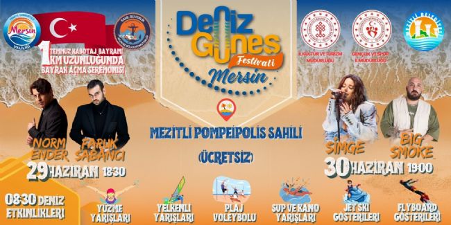 Mersin'de Deniz ve Güneş Festivali düzenleniyor