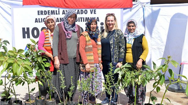 ERDEMLİ ÜRETİCİSİNE AVOKADO VE ALIÇ FİDANI DAĞITILDI