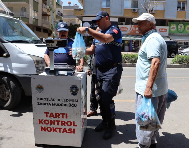 Toroslar zabıtasının “Tartı Kontrol Noktası” tam not aldı