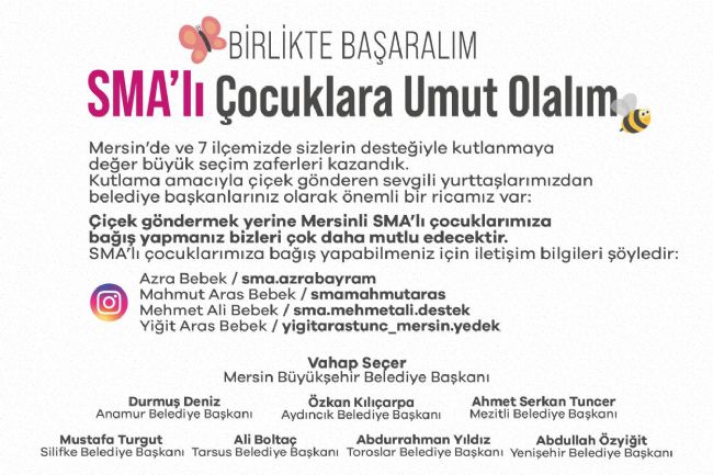 “Tebrik İçin SMA’lı bebeklere bağış yapın”
