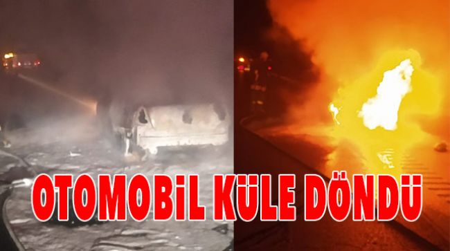 TÜNEL GİRİŞİNDE OTOMOBİL YANDI