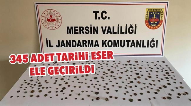 MERSİN'DE ROMA VE BİZANS DÖNEMİNE AİT 345 ADET TARİHİ ESER ELE GEÇİRİLDİ