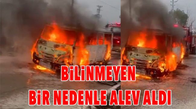 TARIM İŞÇİLERİNİ TAŞIYAN SERVİS ARACI YANDI
