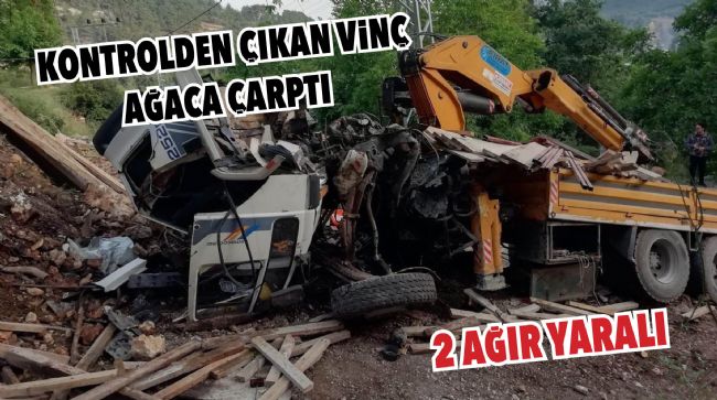 ERDEMLİ’DE VİNÇ KONTROLDEN ÇIKTI