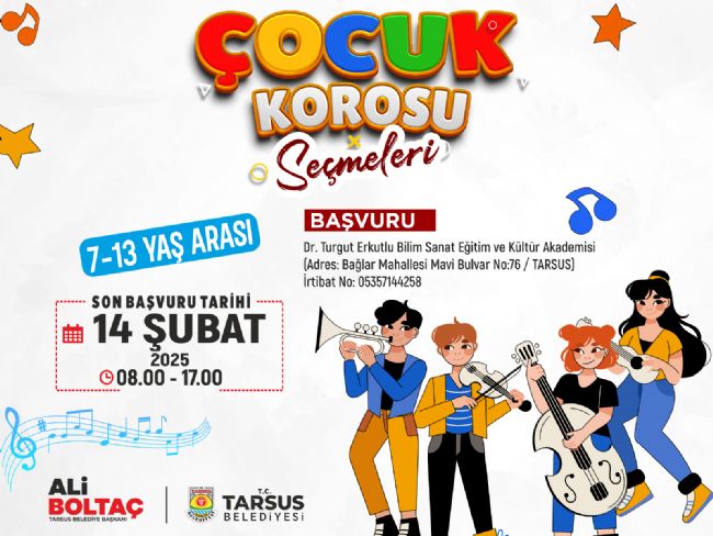 Tarsus’ta ‘Çocuk Korosu’ Seçmeleri Başlıyor