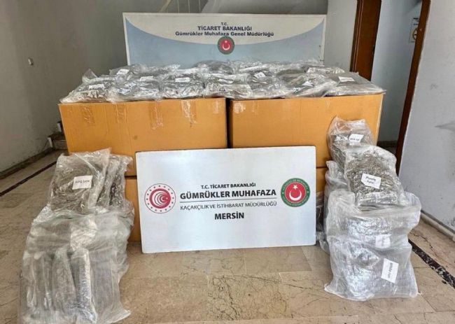 Mersin Limanı’nda 587 kilo esrar ele geçirildi